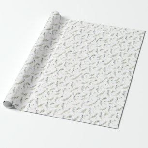Papier Cadeau Motif d'olive de campagne française à l'aquarelle