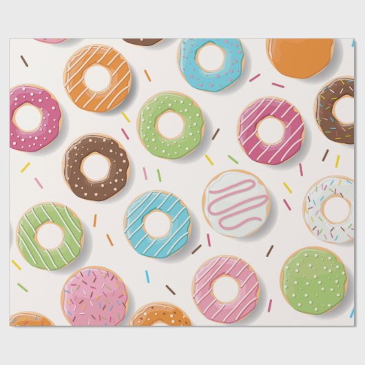 Papier Cadeau Motif Donuts (Plat)