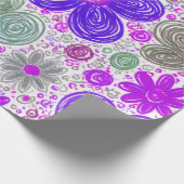 Papier Cadeau Motif Doodle Daisy (Coin)