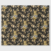 Papier Cadeau Motif d'or 06 Black BG (Plat)