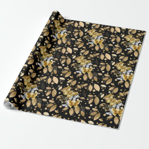 Papier Cadeau Motif d'or 06 pb noir BG