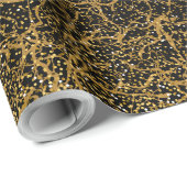 Papier Cadeau Motif d'or 09 bw noir BG (Coin rond)