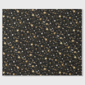 Papier Cadeau Motif d'or 10 pb noir BG (Plat)