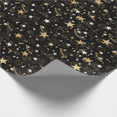 Papier Cadeau Motif d'or 10 pb noir BG (Coin)
