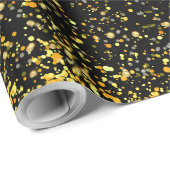 Papier Cadeau Motif d'or 11 pb noir BG (Coin rond)
