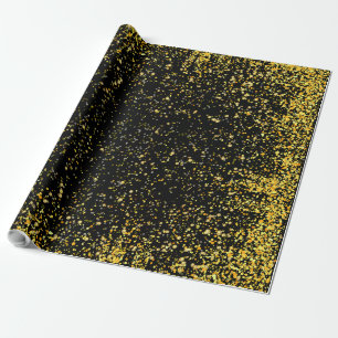 Papier Cadeau Motif d'or 11 pb noir BG