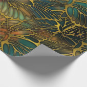 Papier Cadeau Motif d'or d'aile de papillon (Coin)