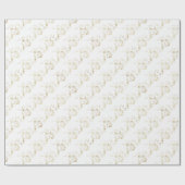 Papier Cadeau Motif D'Or De L'Art Floral De Calligraphie (Plat)