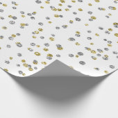 Papier Cadeau motif d'or en argent mignon Nouvel An (Coin)