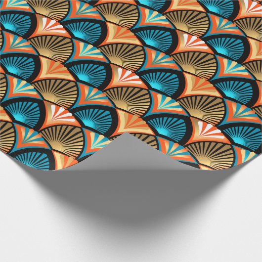 Papier Cadeau Motif d'or feuille en palmier géométrique Art Déco (Coin)