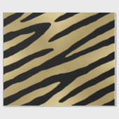 Papier Cadeau Motif d'or métallique Zebra (Plat)