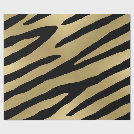 Papier Cadeau Motif d'or métallique Zebra (Plat)