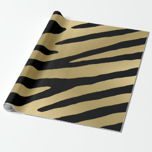Papier Cadeau Motif d'or métallique Zebra