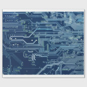 Papier Cadeau motif d'ordinateur de carte de circuits électroniq (Plat)