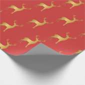 Papier Cadeau Motif d'orignal d'orignal rouge de Noël minimal (Coin)