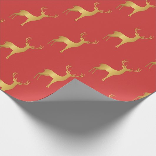 Papier Cadeau Motif d'orignal d'orignal rouge de Noël minimal (Coin)