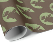 Papier Cadeau Motif d'orignal rustique (Coin rond)