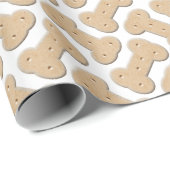 Papier Cadeau Motif d'os de chien Biscuit (Coin rond)