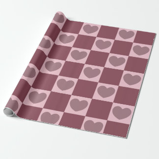 Papier Cadeau Motif double coeur Rose