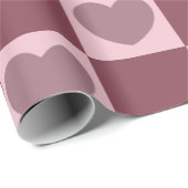 Papier Cadeau Motif double coeur Rose (Coin rond)