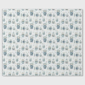Papier Cadeau Motif d'ours en peluche en hiver (Plat)