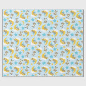 Papier Cadeau Motif D'Ours, Mignonnes Ours, Nounours, Étoiles (Plat)