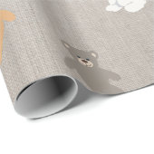 Papier Cadeau Motif d'ours mou (Coin rond)
