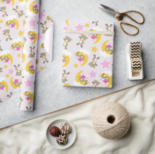Papier Cadeau Motif D'Ours, Nounours, Mignons Ours, Étoiles
