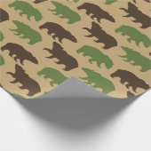 Papier Cadeau Motif d'ours rustique (Coin)