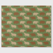 Papier Cadeau Motif d'ours rustique (Plat)