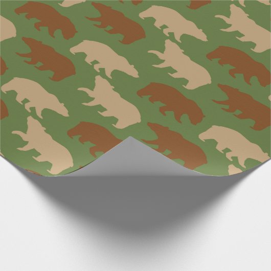Papier Cadeau Motif d'ours rustique (Coin)