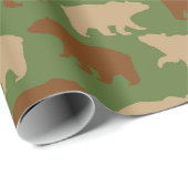 Papier Cadeau Motif d'ours rustique (Coin rond)