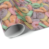 Papier Cadeau Motif drôle de nourriture de céréale d'amusement (Coin rond)