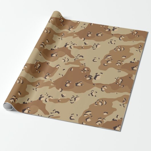 Papier Cadeau Motif du Camouflage militaire du désert (Déroulé)