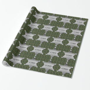 Papier Cadeau Motif du camouflage vert Insigne du nom du shérif