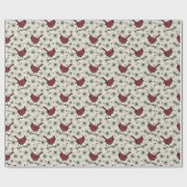 Papier Cadeau Motif du cardinal rouge d'hiver (Plat)