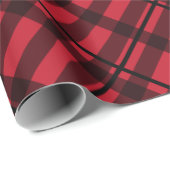 Papier Cadeau Motif du chèque noir rouge, Noël diagonal (Coin rond)