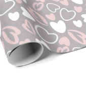 Papier Cadeau Motif du coeur Valentine (Coin rond)