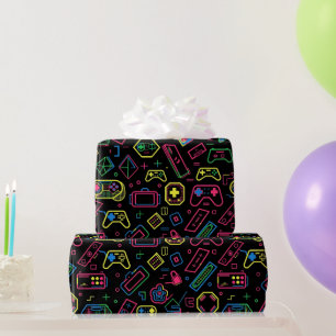 Papier Cadeau Motif du contrôleur de jeu vidéo coloré