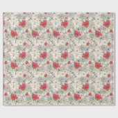 Papier Cadeau Motif du jardin de fleurs de pavot (Plat)