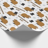 Papier Cadeau Motif du jour de la marmotte (Coin)
