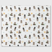 Papier Cadeau Motif du jour de la marmotte (Plat)