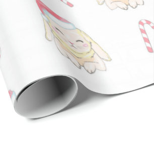 Papier Cadeau Motif du lapin de Noël