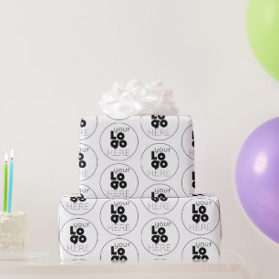 Papier Cadeau Motif du logo noir de l'entreprise personnalisée s