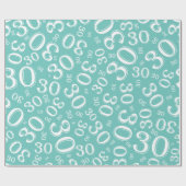 Papier Cadeau motif du numéro aléatoire noir/blanc du 0e anniver (Plat)