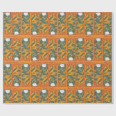 Papier Cadeau Motif du panneau botanique du coucher de soleil -  (Plat)