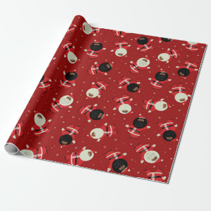 Papier Cadeau Motif du parti Cute Black Père Noël sur Arrière - 