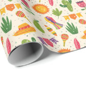 Papier Cadeau Motif du Parti Vert Vert Mexicain (Coin rond)