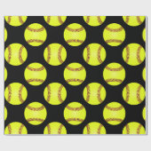Papier Cadeau Motif du softball Ball (Plat)
