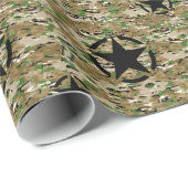 Papier Cadeau Motif du stylo étoile (Coin rond)